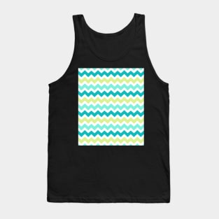 Lime Teal Chevron Pattern Tank Top